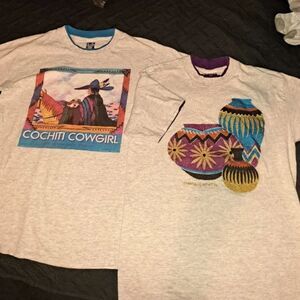 New- 2 Medium Sante Fe Extra Thick Lined double cotton T-Shirts